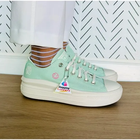⭐Converse Chuck Taylor All Star Move Platform Sz 8.5 Women's Shoes Mint A10823C