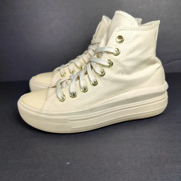 Converse Chuck Taylor All Star Move Tonal Canvas Hi Cream Platform Women's Sz 6