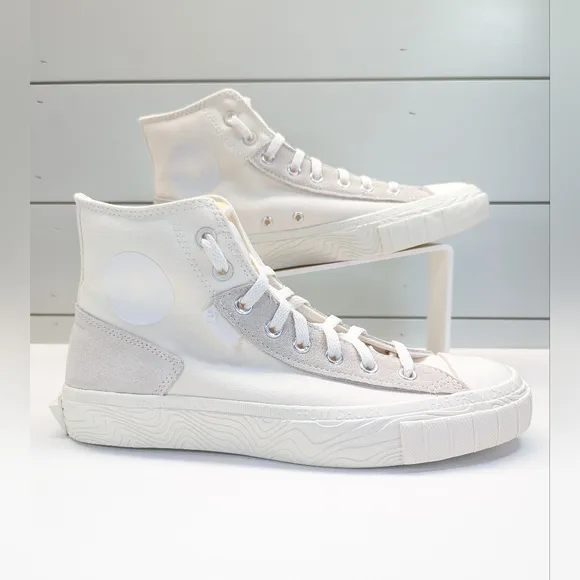 Converse Chuck Taylor Alt Star High Top Wavy Egret White Canvas Leather Men's 10