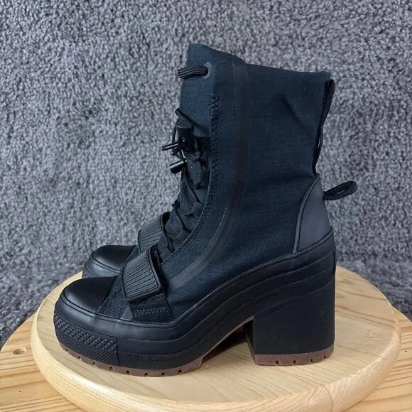 Converse Chuck Taylor GR82 Boot Womens Size 5 Black Extra High Combat Platform