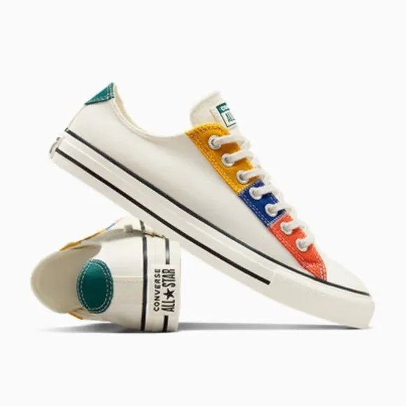 Converse Chuck Taylor Patchwork White and Green Sneakers men’s 13