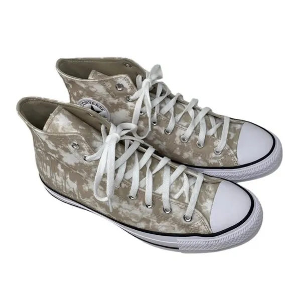 Converse Ctas High Top Shoes Men’s Size White Beach Stone Canvas Skate A06003C