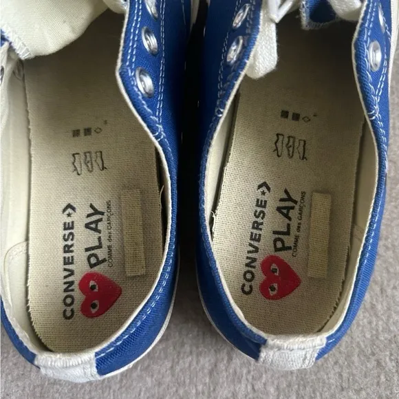 CONVERSE X COMME DES GARCONS PLAY Blue Low Top Canvas Sneaker/Shoes~Men’s 12