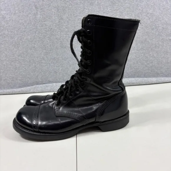 CORCORAN 1500 Black Leather 10&quot; Jump Boots 9.5D Military Paratrooper Made In USA