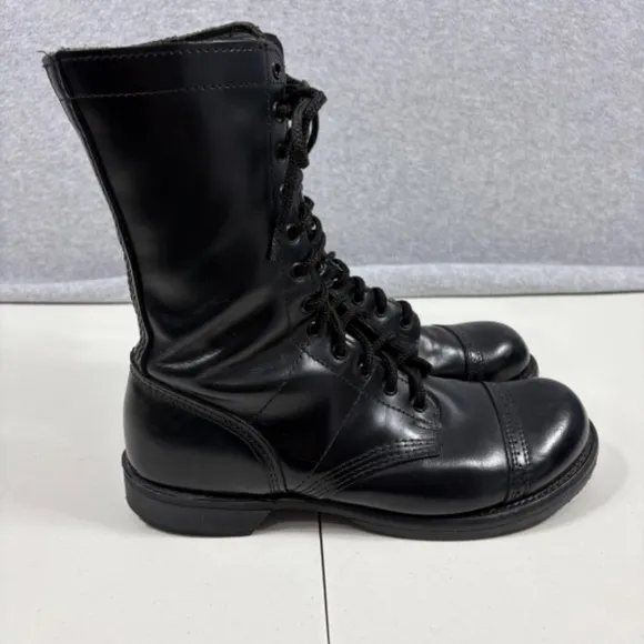 CORCORAN 1500 Black Leather 10&quot; Jump Boots 9.5D Military Paratrooper Made In USA
