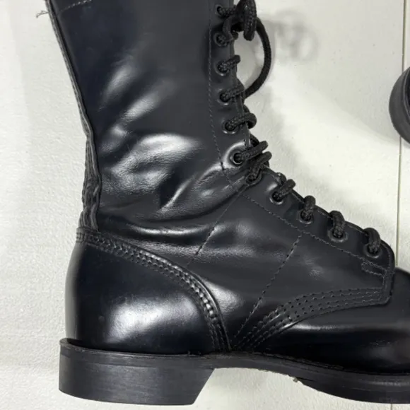 CORCORAN 1500 Black Leather 10&quot; Jump Boots 9.5D Military Paratrooper Made In USA