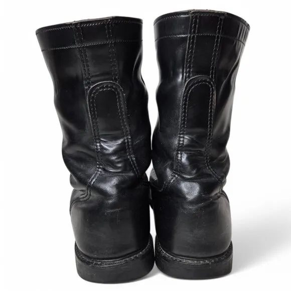 Corcoran Black Patent Leather Boots Men's Military Lace Up Goth Trooper 10.5