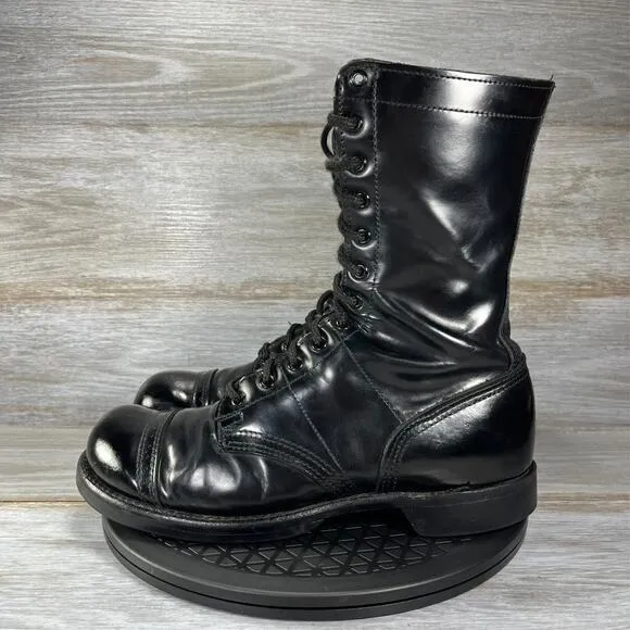 Corcoran Men's Paratrooper Military Black Leather Lace Up Combat Boots Size 10