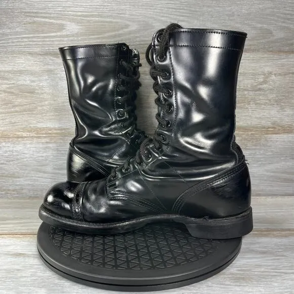 Corcoran Men's Paratrooper Military Black Leather Lace Up Combat Boots Size 10