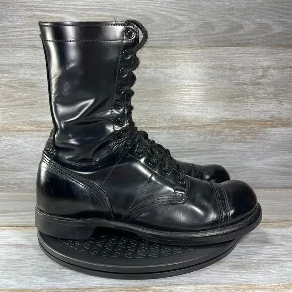 Corcoran Men's Paratrooper Military Black Leather Lace Up Combat Boots Size 10