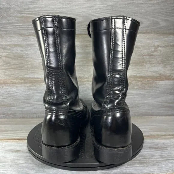 Corcoran Men's Paratrooper Military Black Leather Lace Up Combat Boots Size 10
