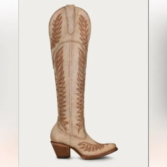 CORRAL BOOTS A4212 - SLEEK BONE COLOREDTALL TOP