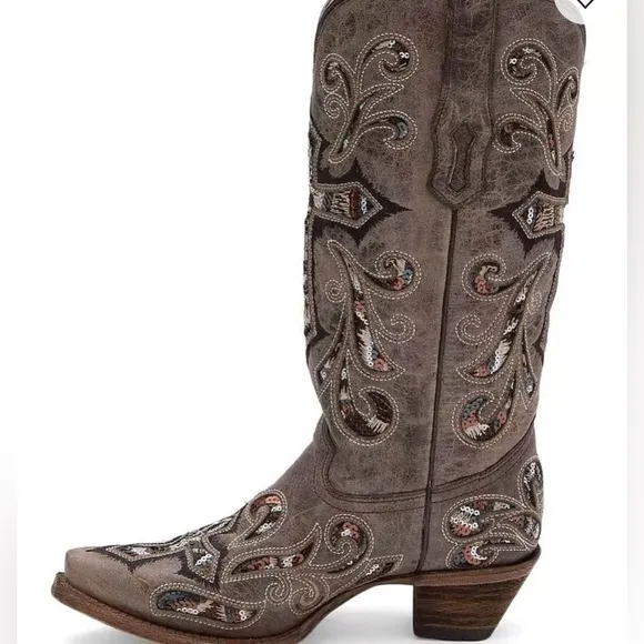 Corral Scarlett Cowboy\ Cowgirl Boot - Western boots with crosses &amp; sequin inlay