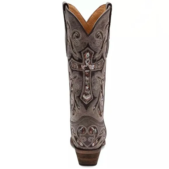 Corral Scarlett Cowboy\ Cowgirl Boot - Western boots with crosses &amp; sequin inlay