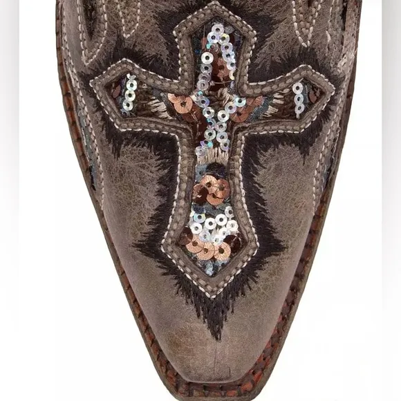 Corral Scarlett Cowboy\ Cowgirl Boot - Western boots with crosses &amp; sequin inlay