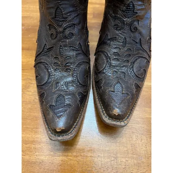 Corral womens size 10 brown leather cowgirl boots western