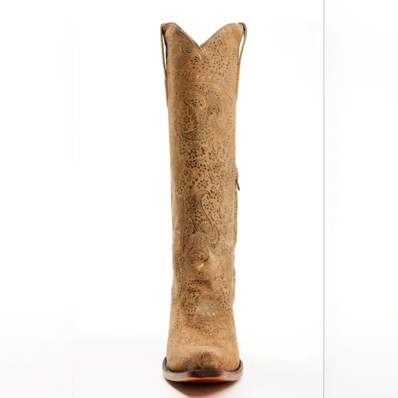 Corral Women's Stamped Floral Suede Tall Western Boots