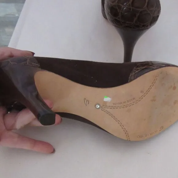 Corso Como Brown Leather Woman's Heels in Size 8M, VGC