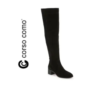 Corso Como Women's Black Suede Tall Riding Boots Booties Shoes Size: 6 M