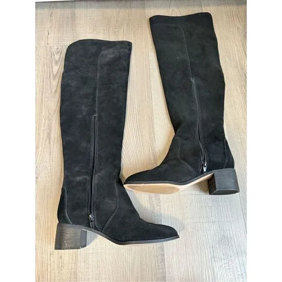 Corso Como Women's Black Suede Tall Riding Boots Booties Shoes Size: 6 M