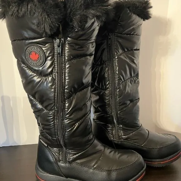 COUGAR CANADA WOMENS TALL FUR BOOTS SIZE 6 NEW