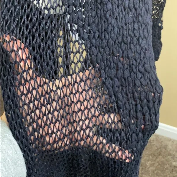 ❄️Crocheted Navy Michael Kors Hi/Lo Cardigan❄️