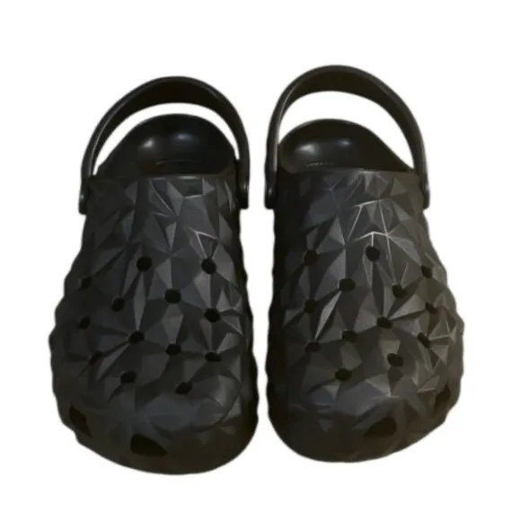 Crocs Classic Metallic Black‎ Clogs Size 8 Womens 6 Mens Unisex Adults