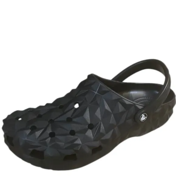 Crocs Classic Metallic Black‎ Clogs Size 8 Womens 6 Mens Unisex Adults