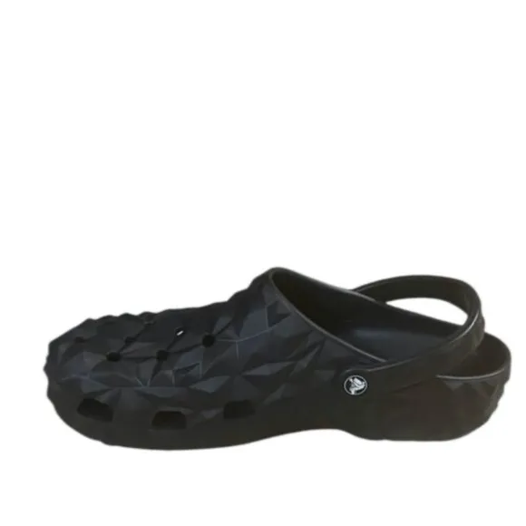 Crocs Classic Metallic Black‎ Clogs Size 8 Womens 6 Mens Unisex Adults