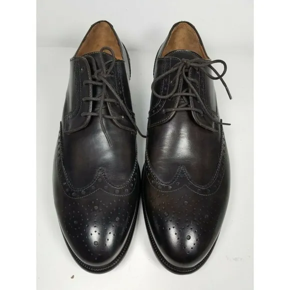 Curatore Italy mens Oxford shoes Wingtip brogue brown Leather lace up Sz 12 45