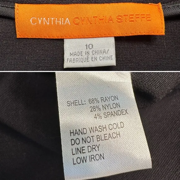 Cynthia Steffe Black Utility Mini Dress Y2K Cap Sleeve Mod Pockets Stretch 10