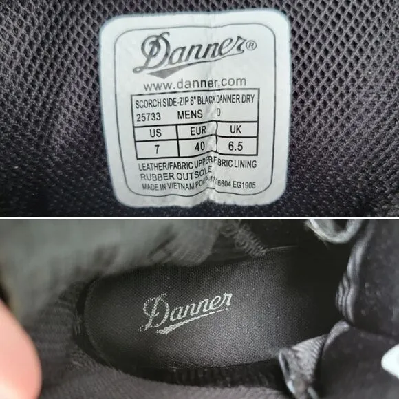 Danner Scorch Side Zip 8&quot; Black Danner Dry Waterproof Combat Tactical Boots 7
