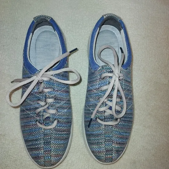 Dansko Brandi Woven Textured Blue Madras shoes size 38/7.5-8 US