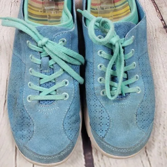 DANSKO Elise Light Blue Suede Comfort Sneakers Shoes 39