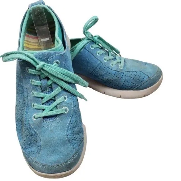 DANSKO Elise Light Blue Suede Comfort Sneakers Shoes 39