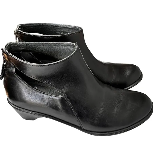 Dansko EU 38 7.5 8 Bonita Black Leather Heeled Zip Ankle Booties Shoes Comfort