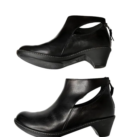 Dansko EU 38 7.5 8 Bonita Black Leather Heeled Zip Ankle Booties Shoes Comfort