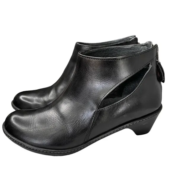 Dansko EU 38 7.5 8 Bonita Black Leather Heeled Zip Ankle Booties Shoes Comfort
