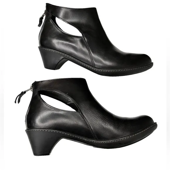Dansko EU 38 7.5 8 Bonita Black Leather Heeled Zip Ankle Booties Shoes Comfort