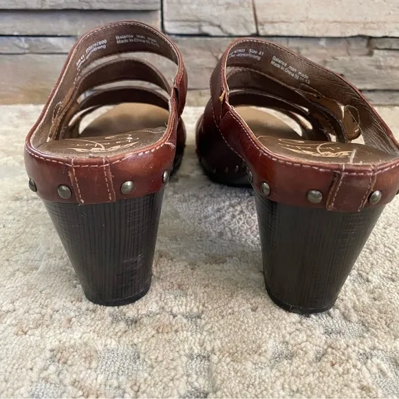 Dansko Nigella Brown Leather Strappy Wedge Heel Sandals Comfort Shoes Clogs: 41