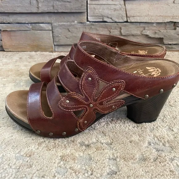 Dansko Nigella Brown Leather Strappy Wedge Heel Sandals Comfort Shoes Clogs: 41