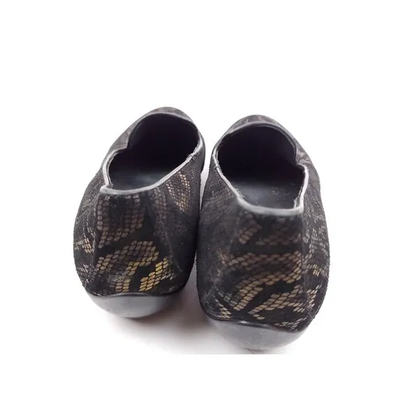 Dansko Olivia Bronze Snake Leather Comfort Slip On Clogs Shoes Size 37 US 6.5-7