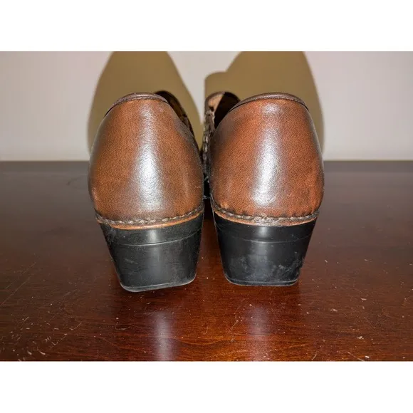 Dansko Sienna 9807780200 Brown Leather Clogs Shoes Women's Size 41 US 10-10.5
