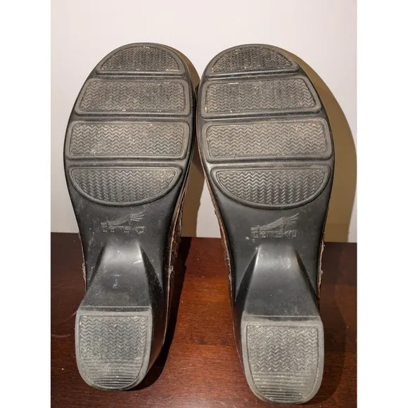 Dansko Sienna 9807780200 Brown Leather Clogs Shoes Women's Size 41 US 10-10.5