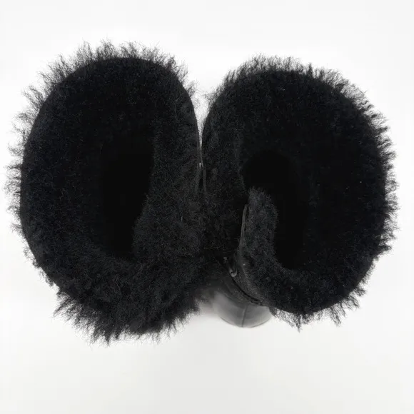 DANSKO | Stormy Shearling Fur Lined Clog Boots in Black Leather | Sz 8.5-9