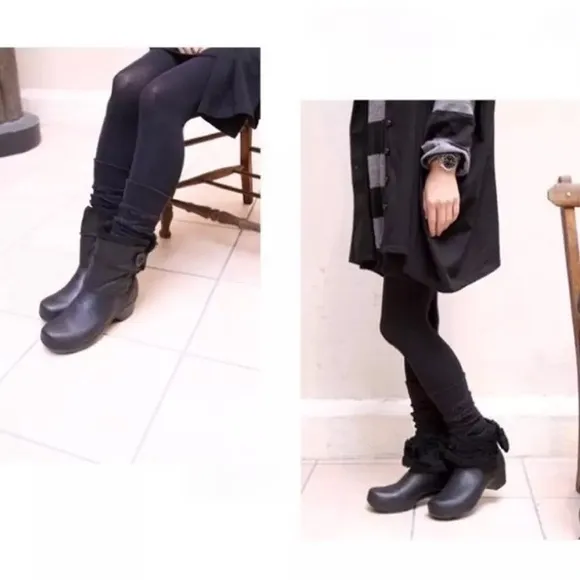 DANSKO | Stormy Shearling Fur Lined Clog Boots in Black Leather | Sz 8.5-9