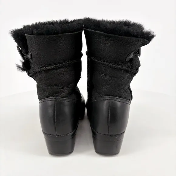 DANSKO | Stormy Shearling Fur Lined Clog Boots in Black Leather | Sz 8.5-9