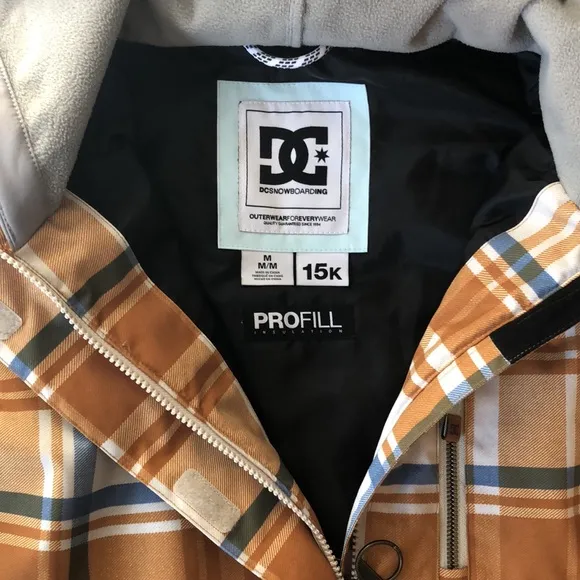 DC Shoes Orange Blue Plaid Women's Bandwidth Snow Jacket