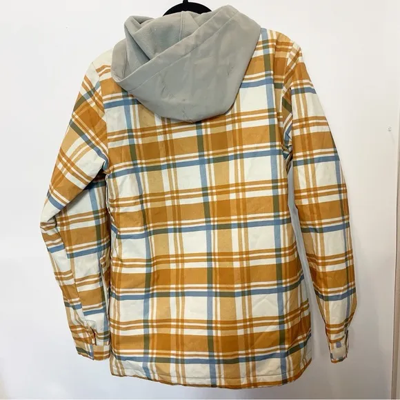 DC Shoes Snowboard Bandwidth Technical Winter Jacket Orange Plaid Size Medium