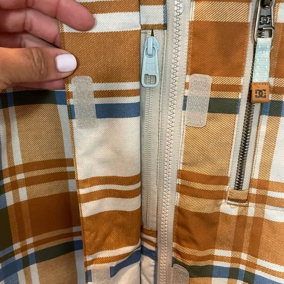 DC Shoes Snowboard Bandwidth Technical Winter Jacket Orange Plaid Size Medium